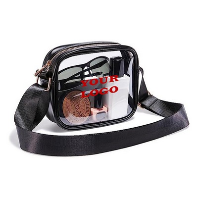Clear Stadium Crossbody Bag – Custom Logo Transparent PVC Sling Bag