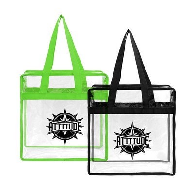Stadium Approved Clear Zipper Tote Bag