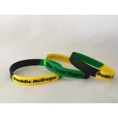 1/2" Segmented Deboss-Fill Silicone Wristbands